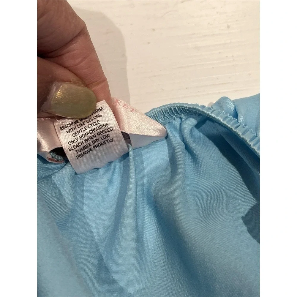 Vintage Y2K M Victoria's Secret Angels Satin Laced Babydoll Lingerie Blue